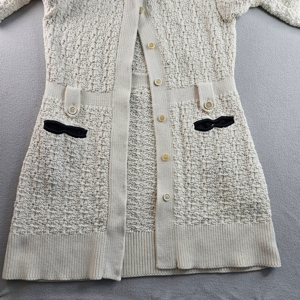 Piazza‎ Sempione Textured Knit Cardigan Sweaters Women's Cream Button Front - Picture 5 of 13